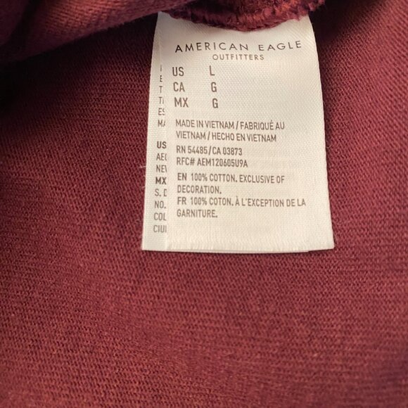 American Eagle Standard Fit Men's Striped Collar Long-Sleeve Pullover Tee - Picture 6 of 6